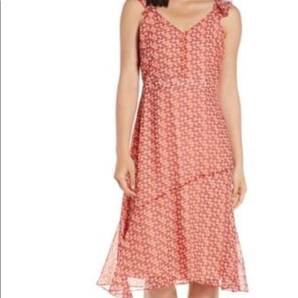 Sam Edelman Dresses & Skirts - SAM EDELMAN Ditsy A-Line sleeveless dress.  Coral color. Size 8